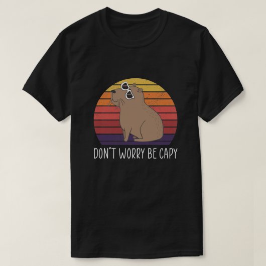 Retro Rodent Funny Capybara machen Sie sich keine  T-Shirt (Design vorne)