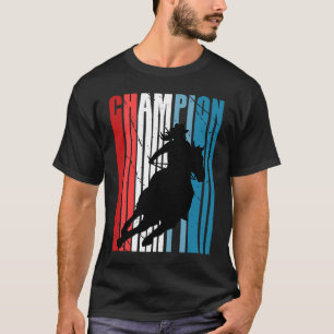 Retro Rodeo Champion Cowgirl beim Reiten Patri T-Shirt