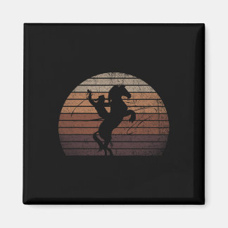 Retro Rodeo Cowboy Western Country Horseback Ridin Magnet