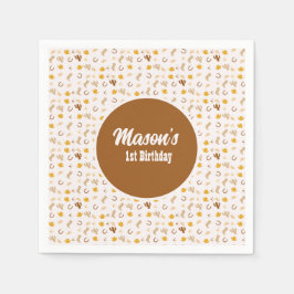 Retro Rodeo Cowgirl Cowboy Bohemisch Geburtstag Serviette