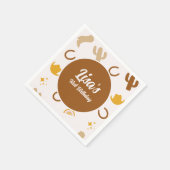 Retro Rodeo Cowgirl Cowboy Boho Birthday Serviette (Ecke)