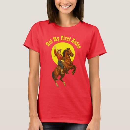 Retro Rodeo Girl on Horl T-Shirt (Vorderseite)