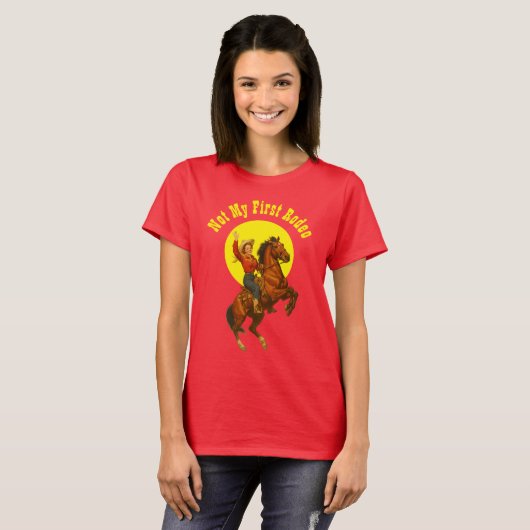 Retro Rodeo Girl on Horl T-Shirt (Vorne ganz)