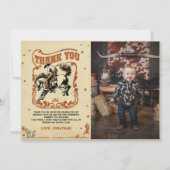 Retro Rodeo Western Cowboy Birthday Foto Dankeskarte (Vorderseite)