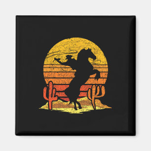 Retro Rodeo Western Reiten Cowbo Magnet