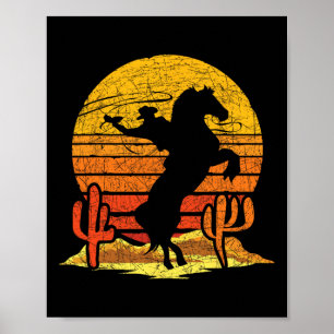 Retro Rodeo Western Reiten Cowbo Poster