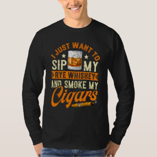 Retro Roggen Whisky Whiskey Trinken und Rauchen Ci T-Shirt