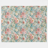 Retro Rokoko Blanket mit grässlichen Blume Fleecedecke (Vorderseite (Horizontal))