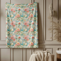 Retro Rokoko Blanket mit grässlichen Blume