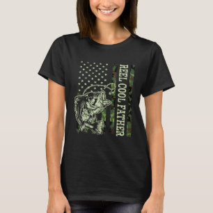 Retro Rolle Cooler Vater Tarnmuster USA-Flagge Ang T-Shirt