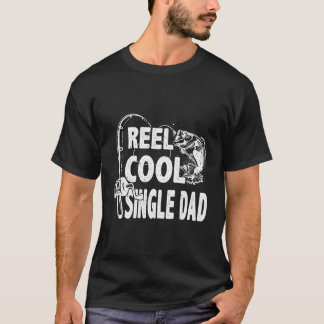 Retro-Rollen Cooler Single Vater Fischen Familie L T-Shirt