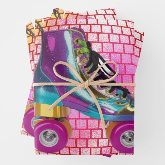 Retro Roller Disco Ball Wrapping Paper Sheets Geschenkpapier Set (Beispiel)