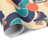 Retro Roller Disco Geschenkpapier (Rolleneckpunkt)