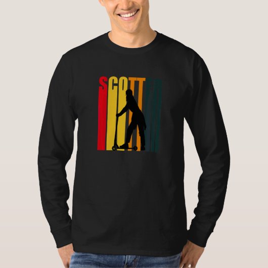 Retro-Roller E-Scooter Tretroller T-Shirt (Vorderseite)