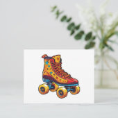 Retro-Roller mit Stangen Feiertagspostkarte (Stehend Vorderseite)