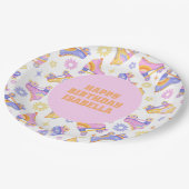 Retro Roller Rink Geburtstagsparty Pappteller (Schrägansicht)