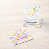 Retro Roller Rink Geburtstagsparty Rechteckiger Pappuntersetzer (Vor Ort)