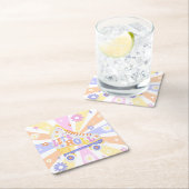 Retro Roller Rink Geburtstagsparty Rechteckiger Pappuntersetzer (Vor Ort)