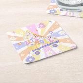 Retro Roller Rink Geburtstagsparty Rechteckiger Pappuntersetzer (angewinkelt)