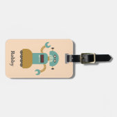 Retro Roller Robot Personalisierte Gepäckmarke Gepäckanhänger (Vorderseite horizontal)