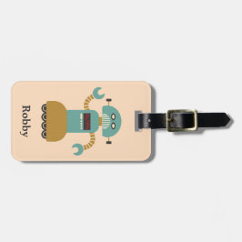 Retro Roller Robot Personalisierte Gepäckmarke Gepäckanhänger