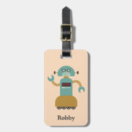 Retro Roller Robot Personalisierte Gepäckmarke Gepäckanhänger