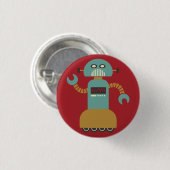 Retro-Roller-Roboter-Flair-Button Button (Vorne & Hinten)
