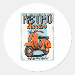 Retro Roller Runder Aufkleber