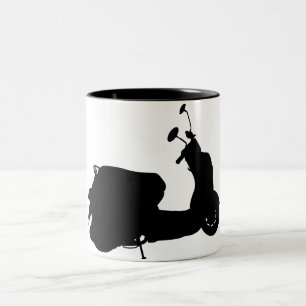 Retro Roller-Silhouette-Tasse Zweifarbige Tasse