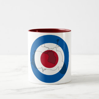 Retro Roller-Silhouette-Tasse Zweifarbige Tasse