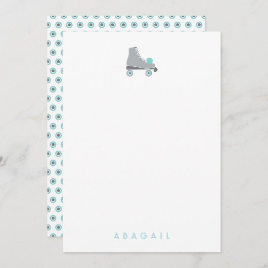 Retro Roller Skate benutzerdefiniertes Geschenk bl Mitteilungskarte (Vorne/Hinten)
