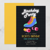 Retro-Roller-Skate Einladung (Vorne/Hinten)