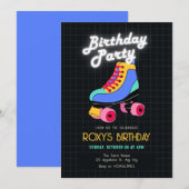 Retro-Roller-Skate Einladung (Vorne/Hinten)