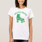 Retro Roller Skate Graphic Green T-Shirt (Vorderseite)