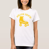 Retro Roller Skate Graphic Yellow T-Shirt (Vorderseite)