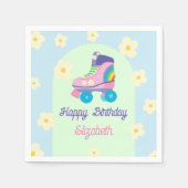 Retro Roller Skate Happy Birthday Daisy Serviette (Vorderseite)