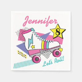 Retro-Roller-Skate-Party der 80er Jahre Geburtstag Serviette