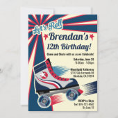 Retro-Roller-Skate-Party Einladung (Vorderseite)