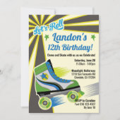 Retro-Roller-Skate-Party Einladung (Vorderseite)