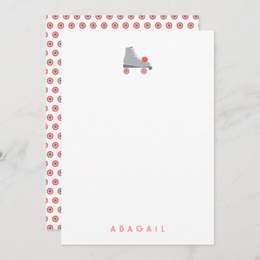 Retro Roller Skate Personalisierte Geschenkgutschr Mitteilungskarte (Vorne/Hinten)