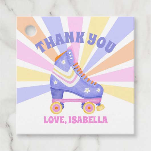 Retro Roller Skate Vielen Dank Geschenkanhänger (Vorderseite)