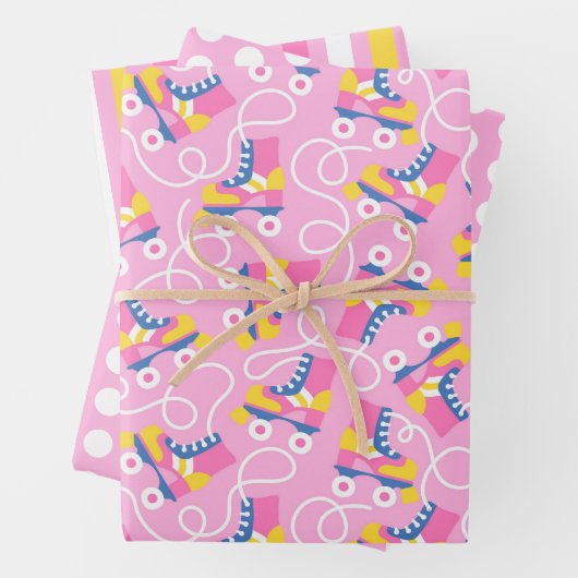 Retro-Roller-Skate Wrapping Paper Set 3 Geschenkpapier Set (Beispiel)