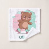 Retro Roller Skaten Baby Bear Waschlappen (Waschlappen)