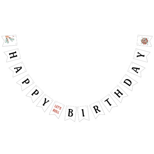Retro Roller Skaten Birthday Banner (Alle)
