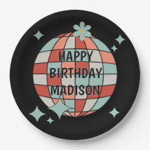 Retro Roller Skaten Birthday Paper Napkin