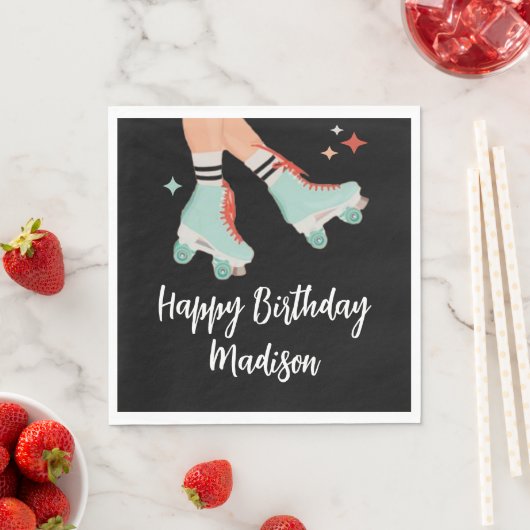 Retro Roller Skaten Birthday Paper Napkin Serviette (Beispiel)