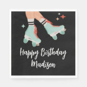 Retro Roller Skaten Birthday Paper Napkin Serviette (Vorderseite)