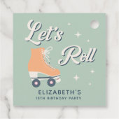 Retro Roller Skaten Birthday Party Danke Geschenkanhänger (Rückseite)