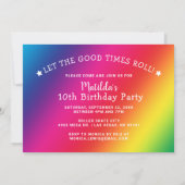 Retro Roller Skaten Birthday Party Einladung (Rückseite)