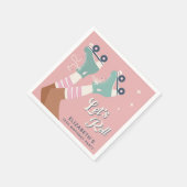 Retro Roller Skaten Birthday Party Serviette (Ecke)